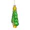 5" Pearl & Glitter Green & Gold Glass Christmas Tree Hanging Ornament
